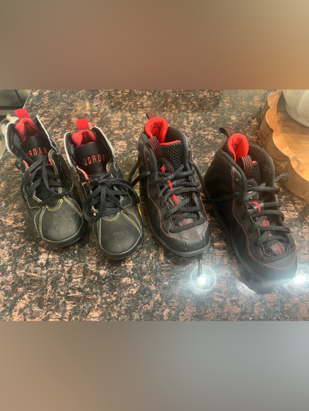 Jordan Kids Black and Red Athletic Sneakers